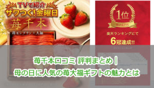 苺千本口コミ 評判まとめ|母の日に人気の苺大福ギフトの魅力とは